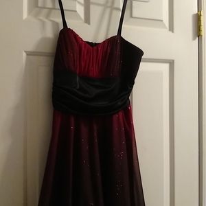 Sparkly red/black homecoming dress